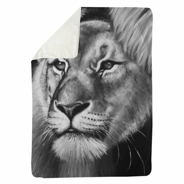 Begin Home Decor 60 x 80 in. Lion & Lioness-Sherpa Fleece Blanket 5545-6080-AN306